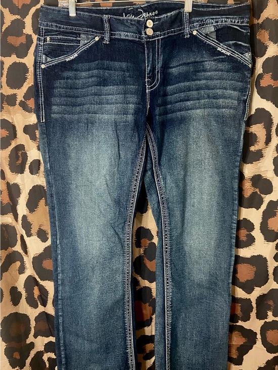 Denim - ARIYA BLING Rhinestone Women's Dark  Denim Jeans